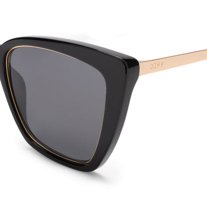 DIFF Becky IV- Black + Grey Polarized Sunglasses