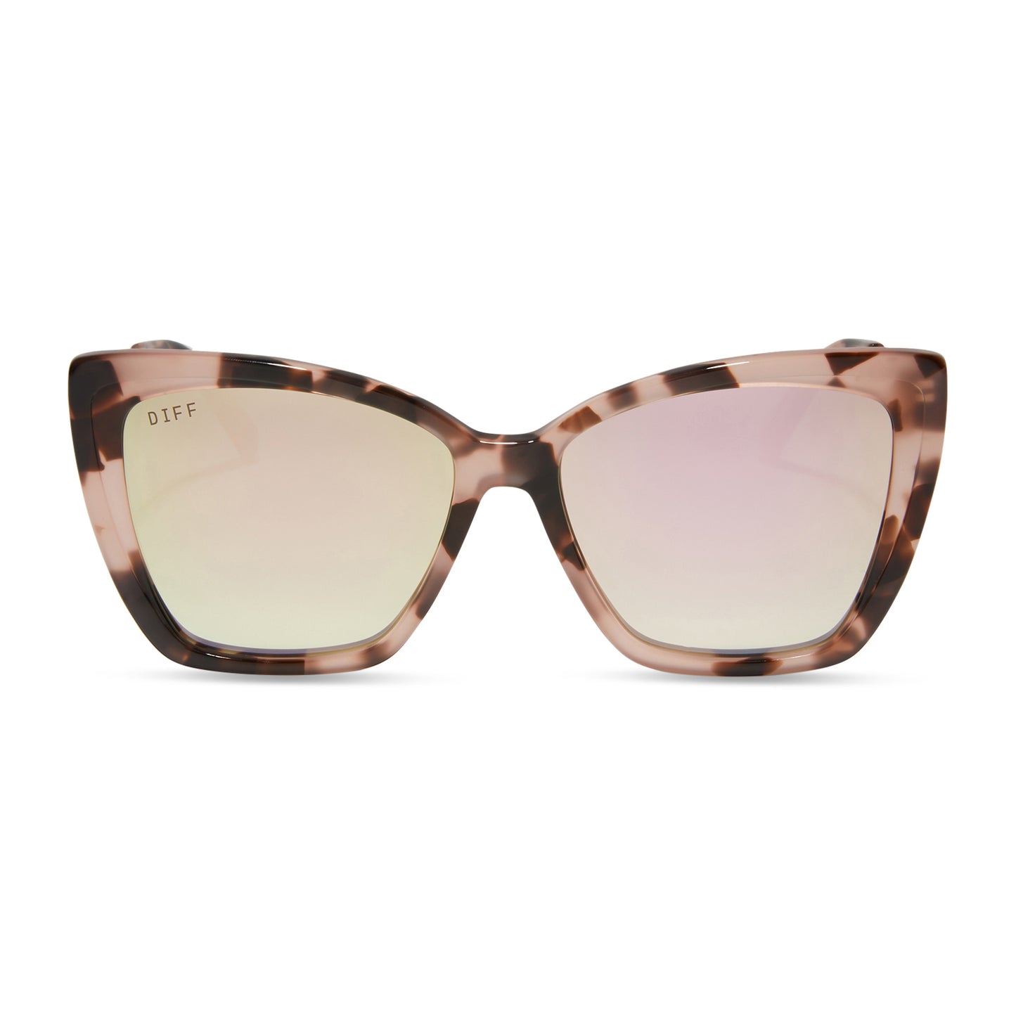 DIFF Becky II Himalayan Tortoise + Taupe Flash Mirror Polarized Sunglasses