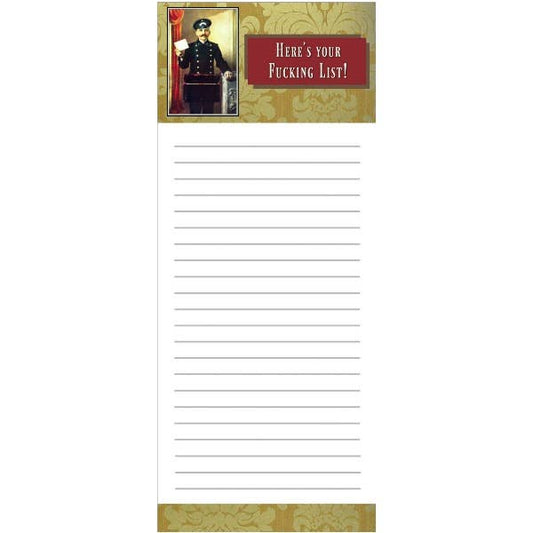 Here's Your Fucking List - Magnetic Notepad