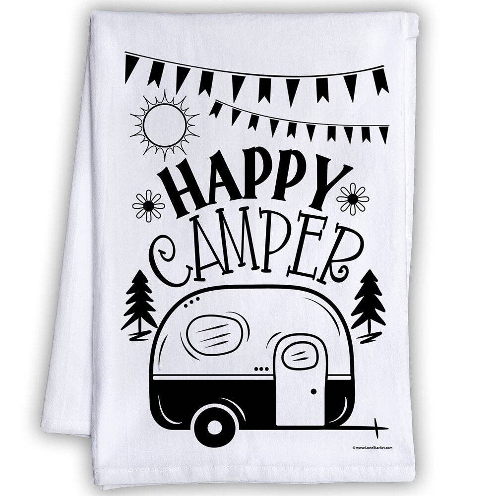 Happy Camper Tea Towel