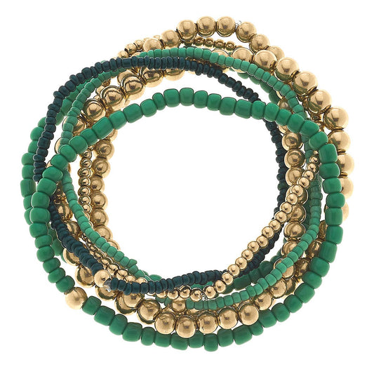 Tori Beaded Stretch Bracelets - Green
