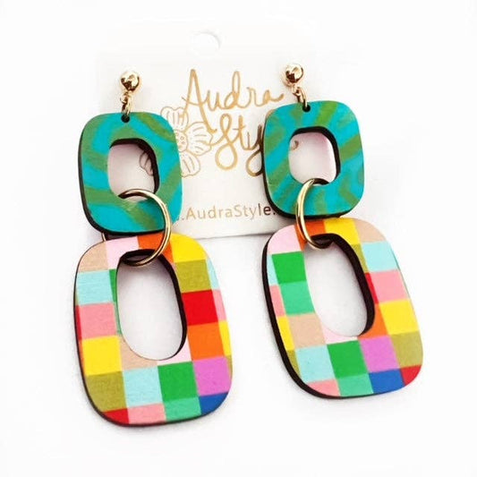 Colorful Bold Turquoise Earrings