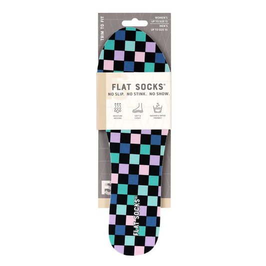 Flat Socks - Coral Checks