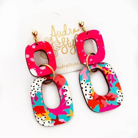 Colorful Bold Hot Pink Earrings