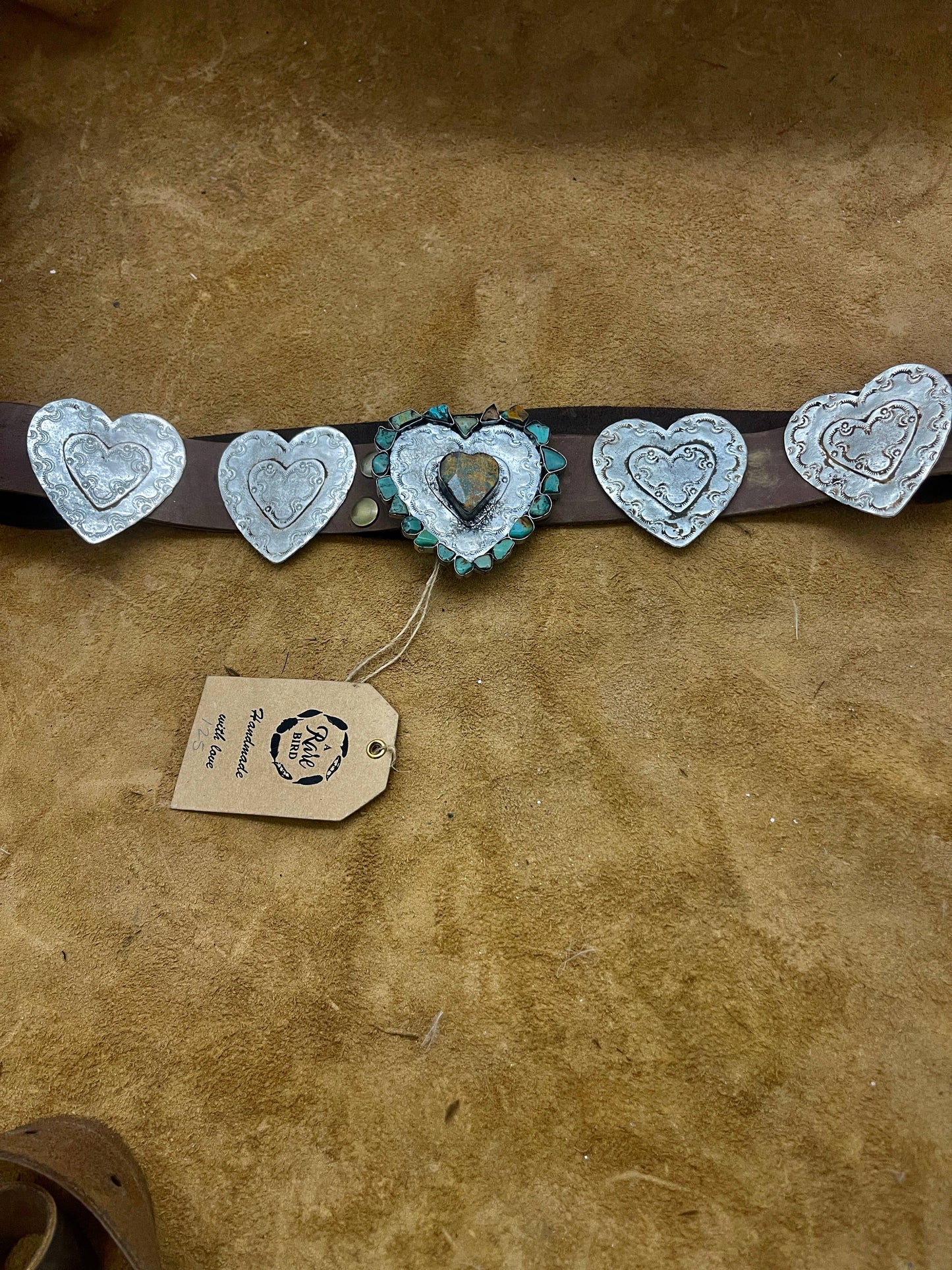 Handmade Turquoise Heart Belt