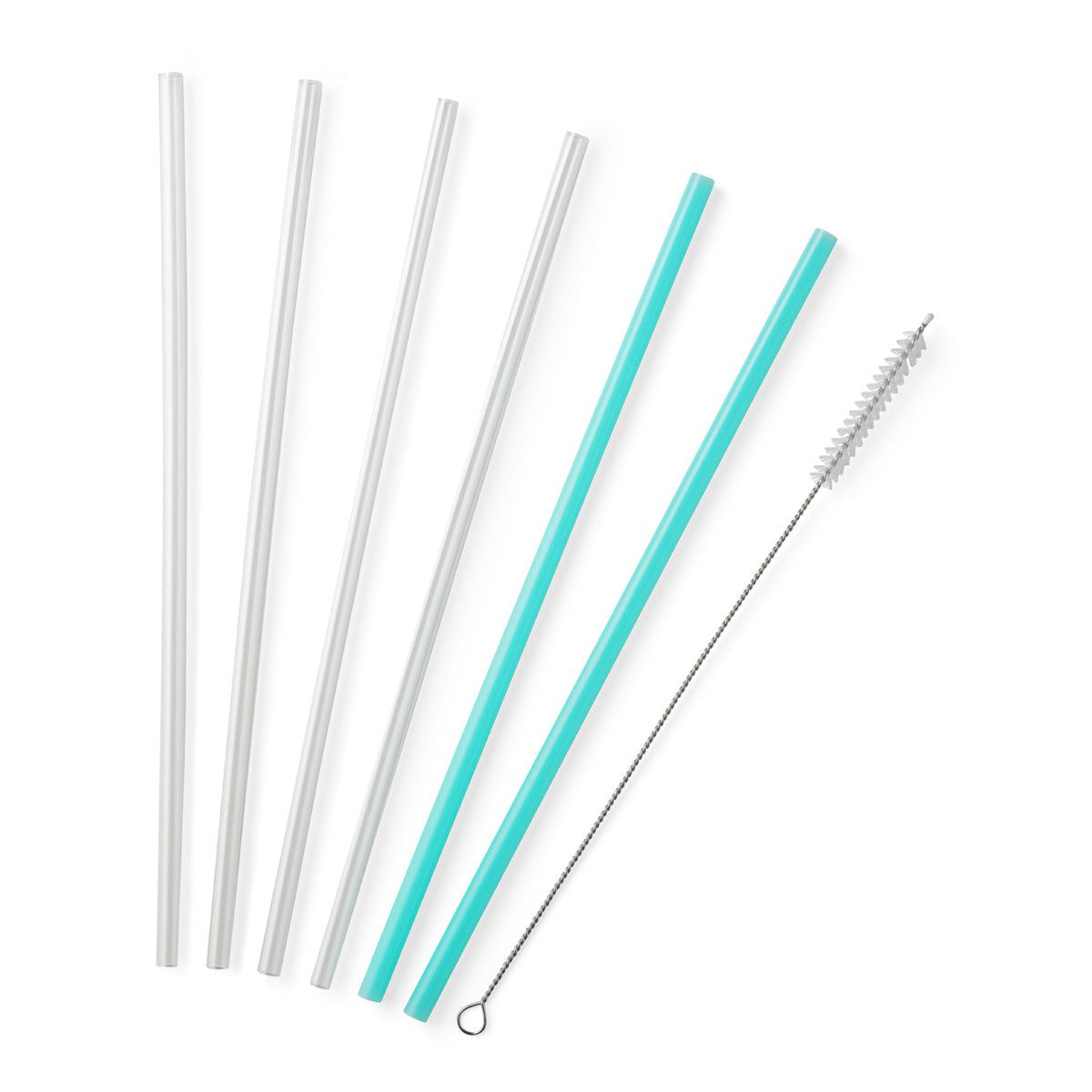 Swig Clear & Aqua Tall Straw Set