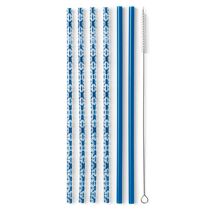 Swig Indigo Isle + Blue Reusable Straw Set