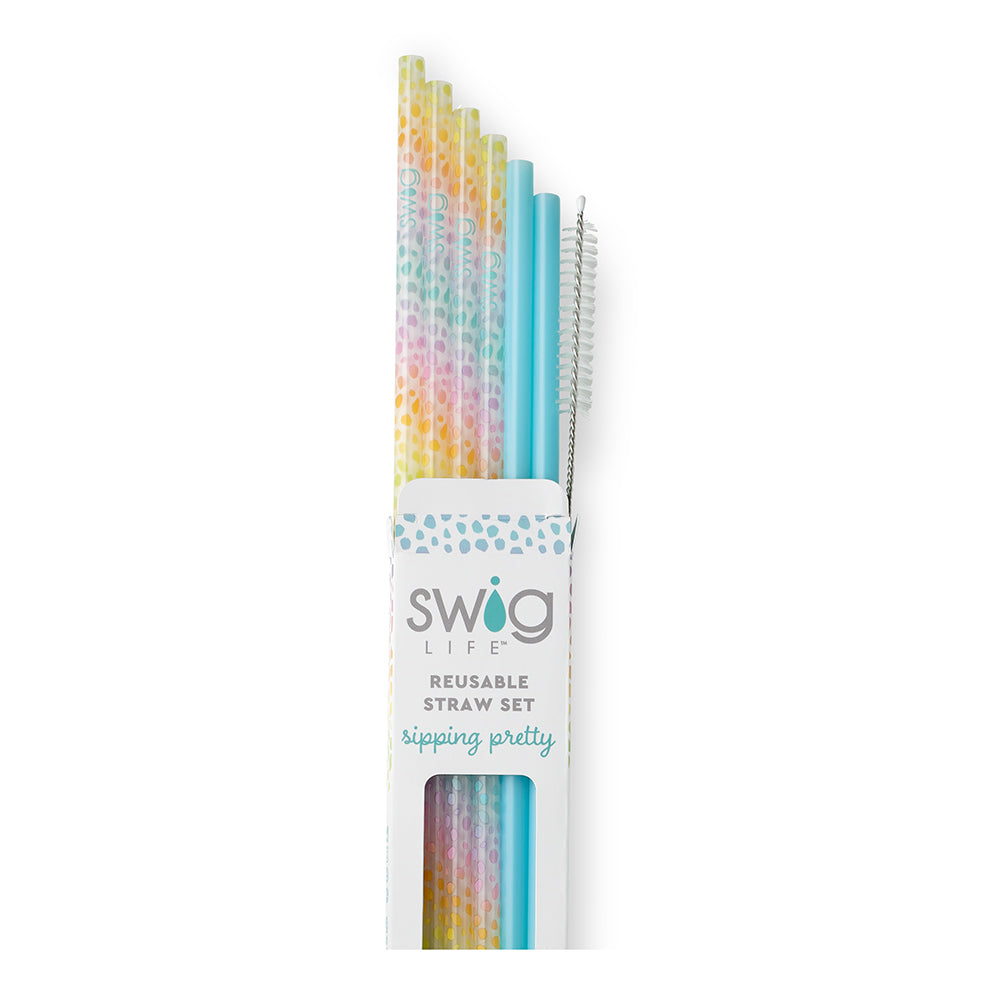 Swig Wild Child + Aqua Reusable Straw Set