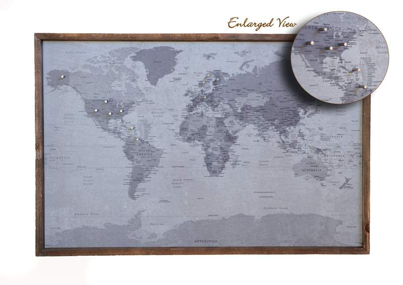 Grayscale Magnetic World Map