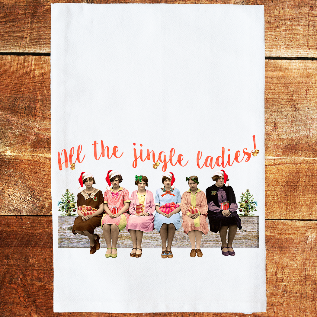 All The Jingle Ladies Tea Towel