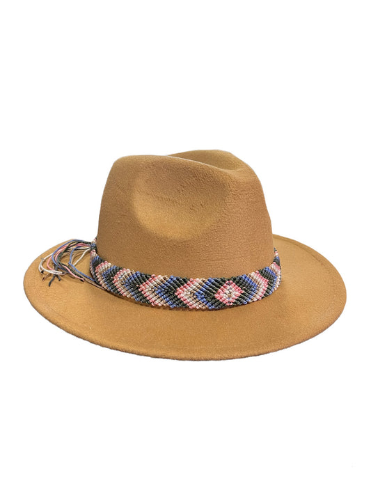 Thin Mexican Braided Hat Band-Grey, Cream, Taupe, Periwinkle, Pink