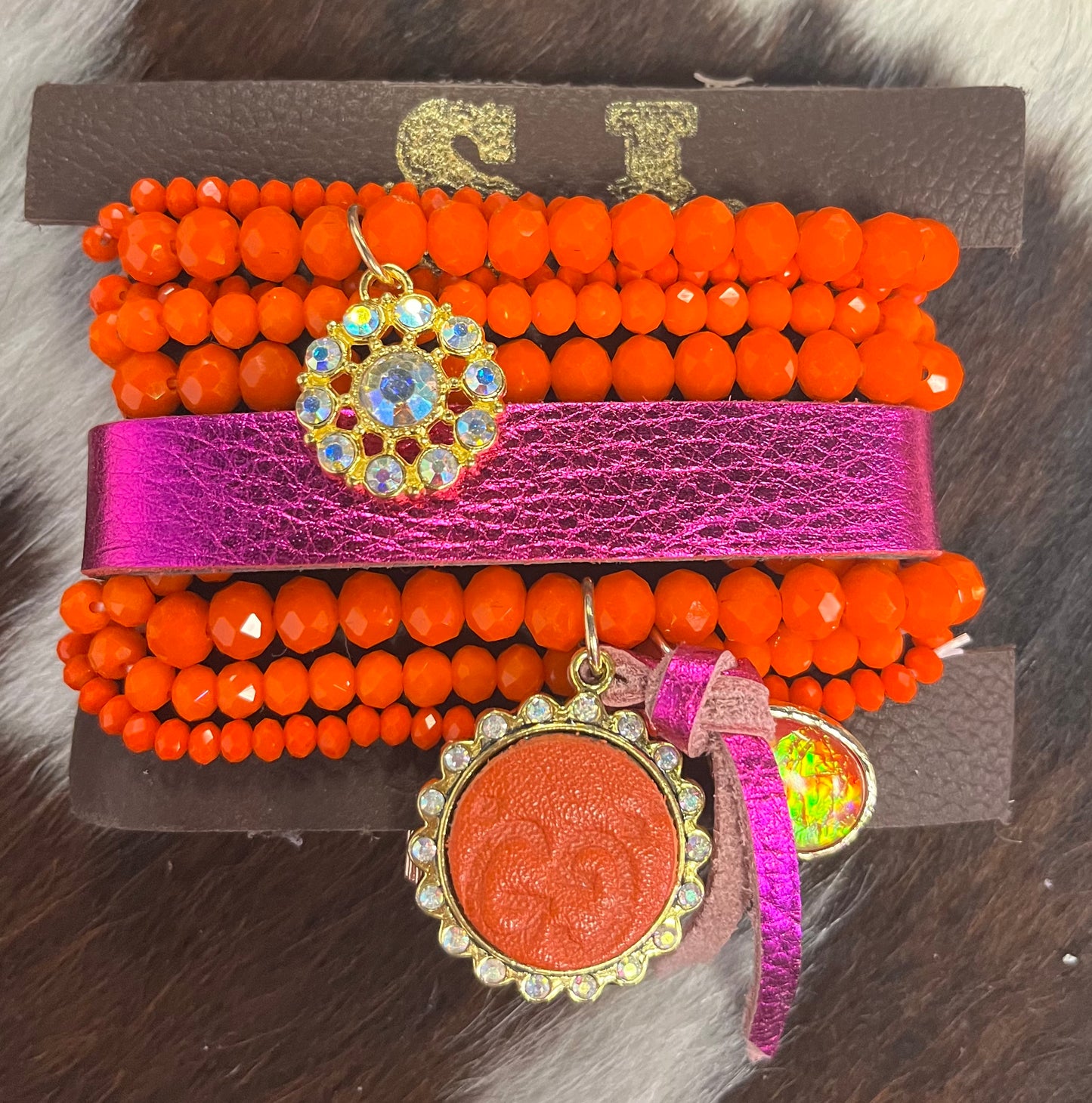 Pink & Orange Gucci Bracelet Stack