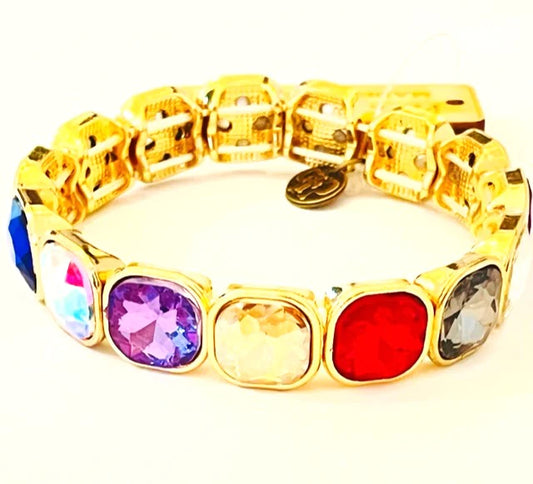 Colorful Rhinestone Gold Bracelet