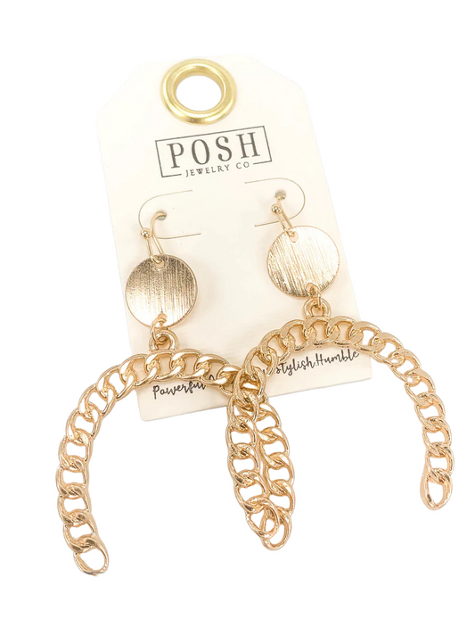 Gold Chain Arch Earrings