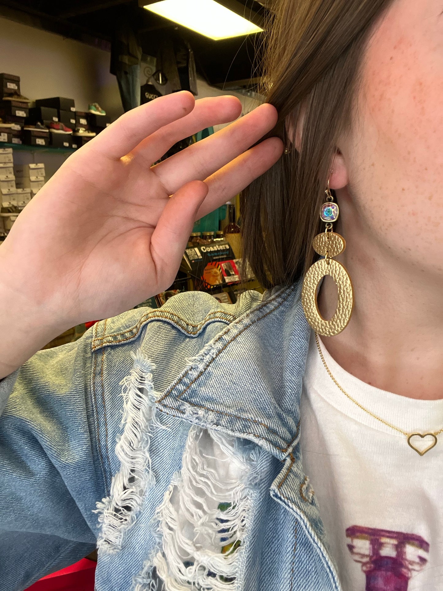 Gold Oval Earrings