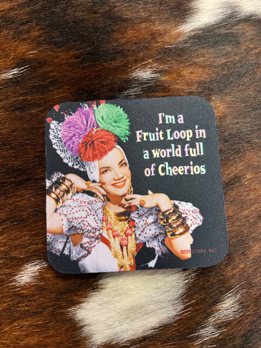 Fruit Loop Cheerios Coaster