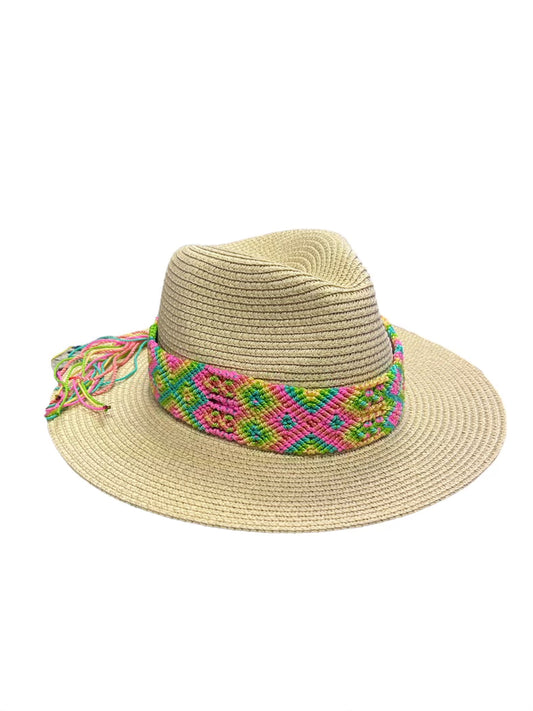 Wide Mexican Braided Hat Band - Neon Colors