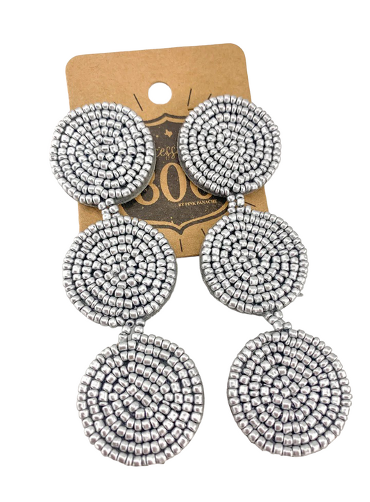 Silver Triple Dot Earrings