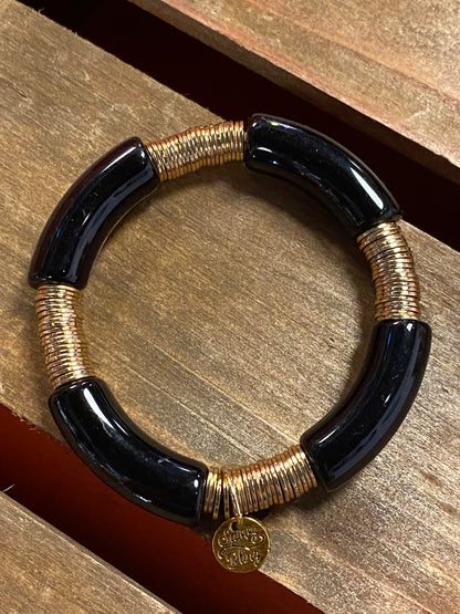 Black & Gold Acrylic Bracelet