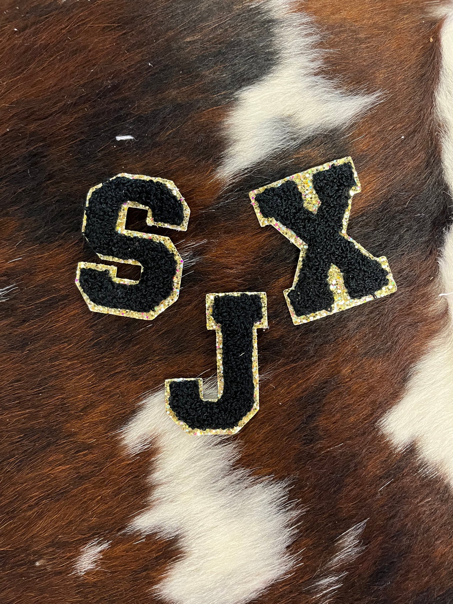 Black Chenille Patch Personalized Letters