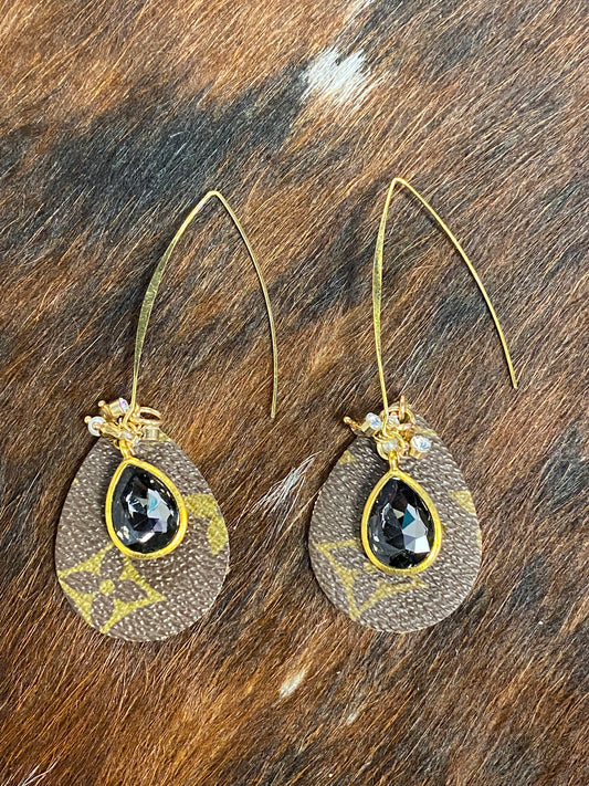 LV & Black Dangle Earrings