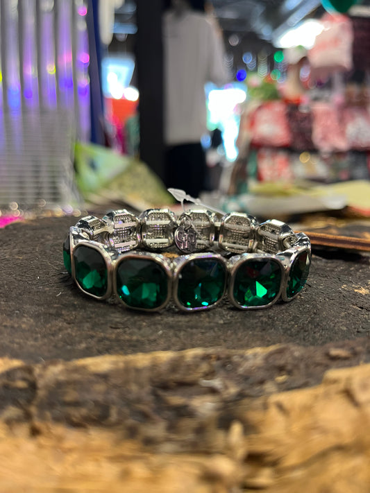 Green Rhinestone Bracelet