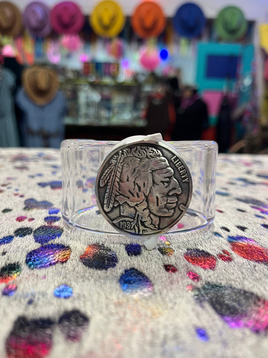 Buffalo Coin Clear Cuff Bracelet