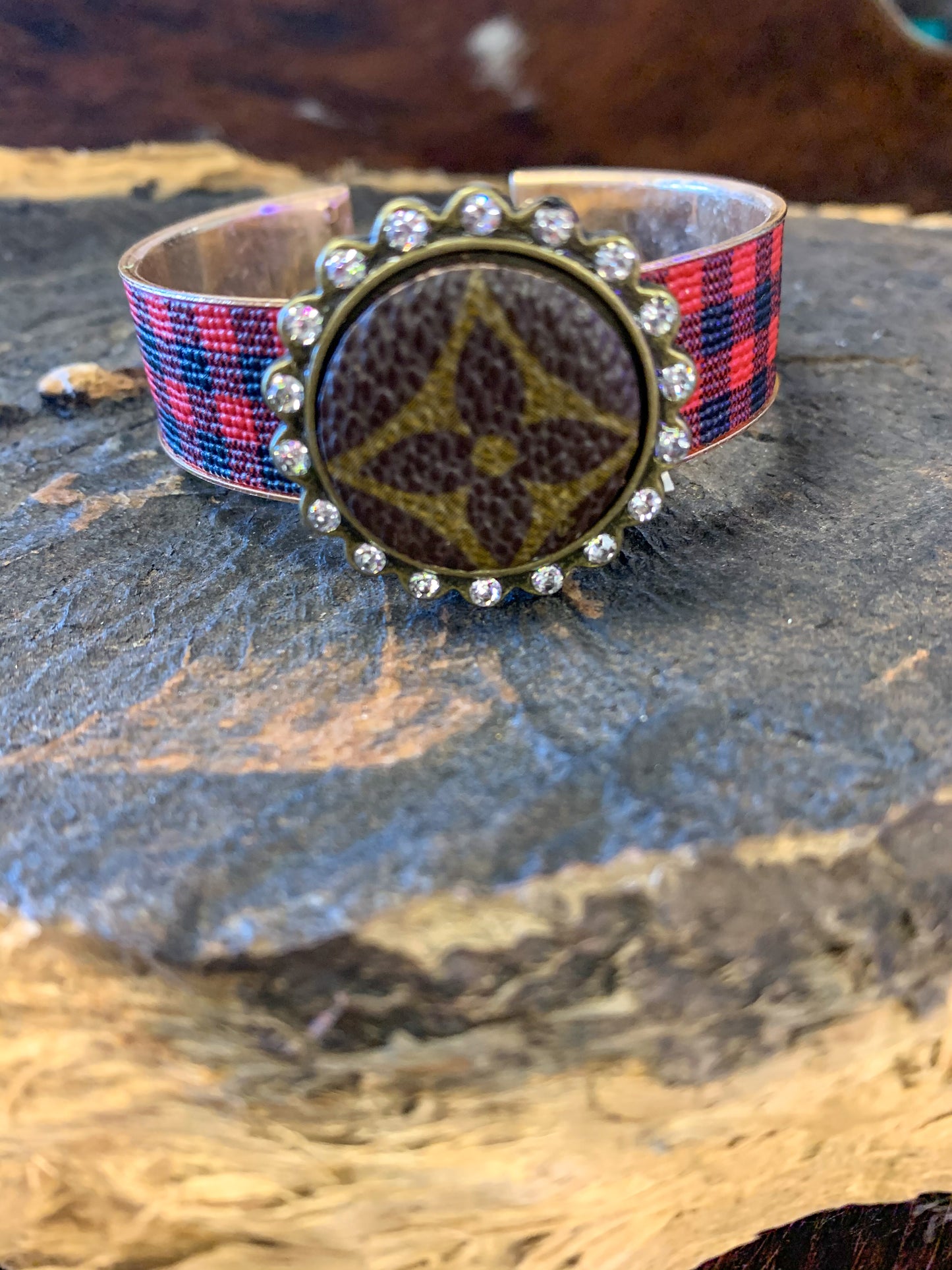 LV Buffalo Plaid Cuff Bracelet