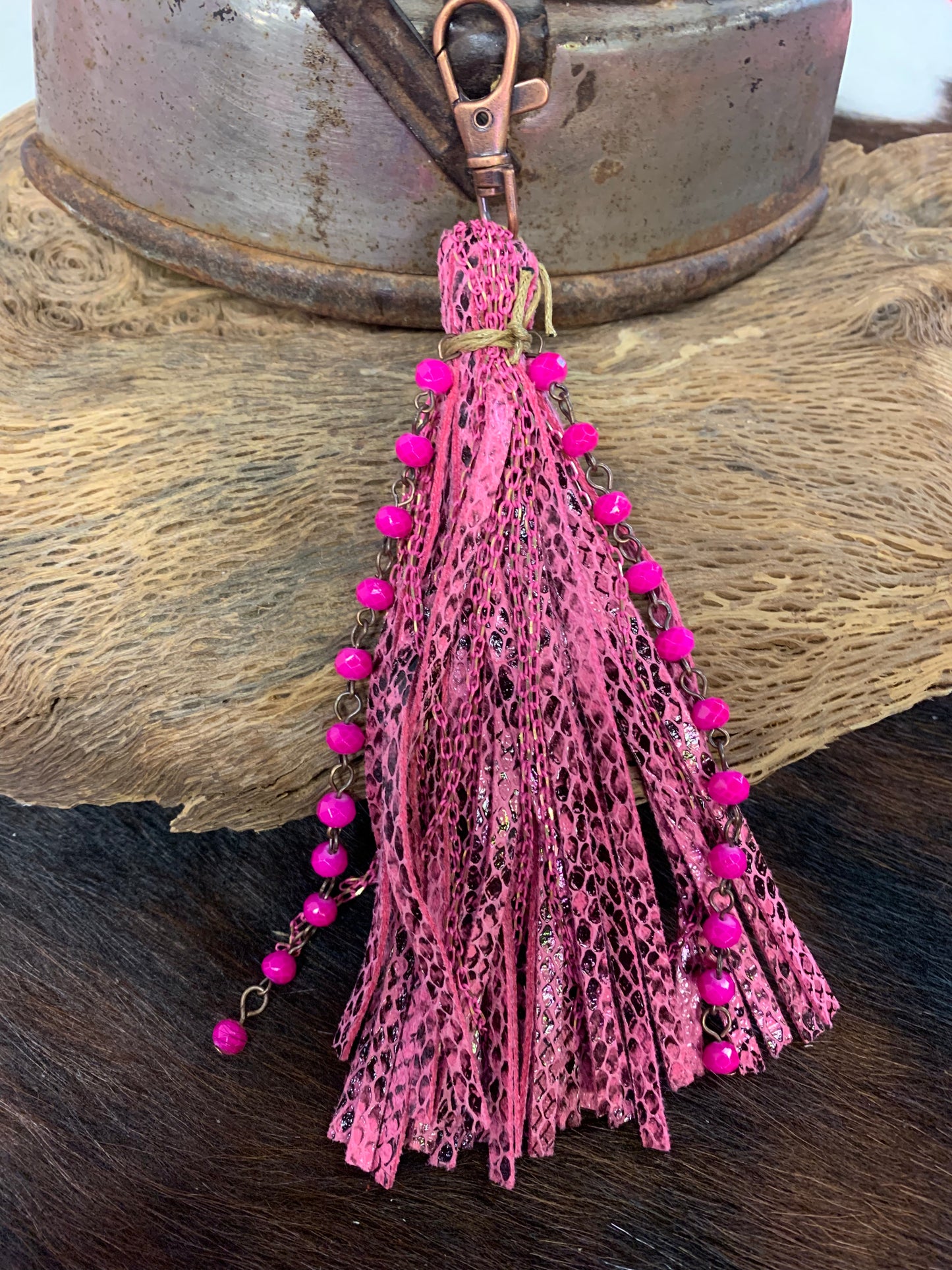 Hot Pink Snake Purse/Key Chain