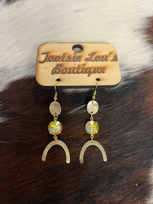 Golden U-Shaped Dangle Earrings