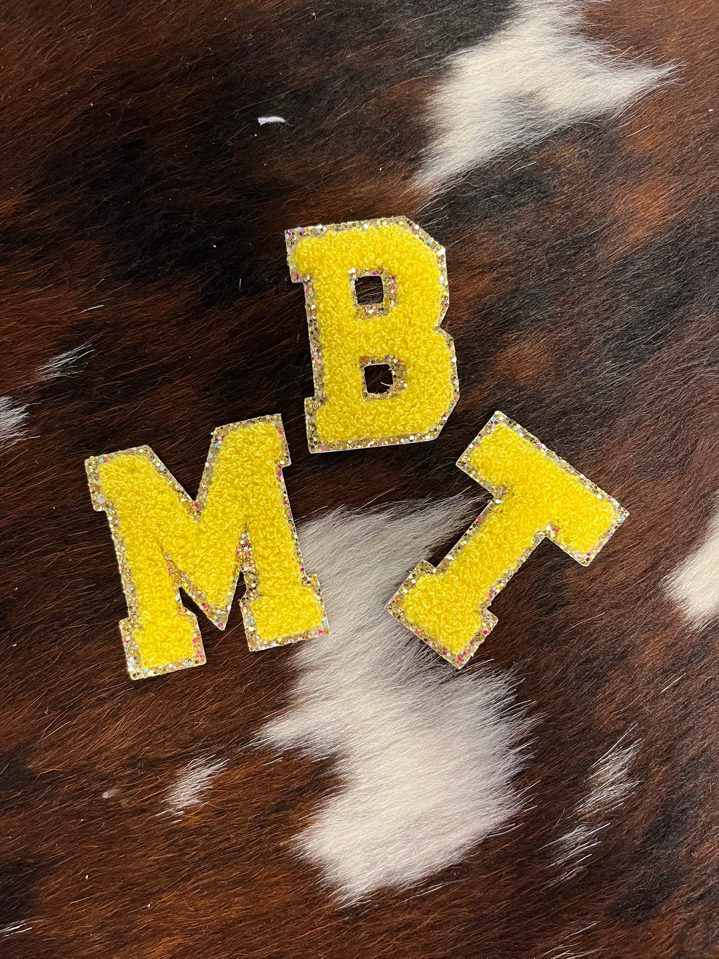 Yellow Chenille Patch Personalized Letters