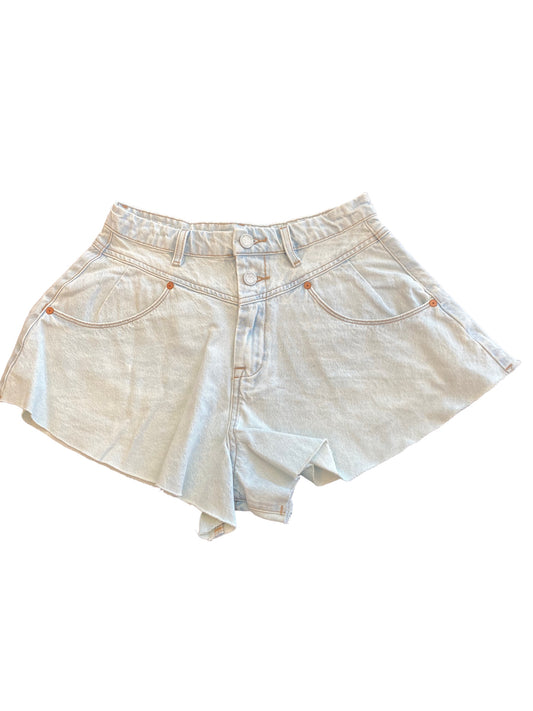 Wide Leg Light Denim Shorts