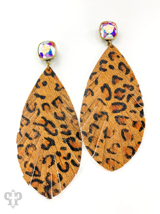 Leopard Rhinestone Earrings