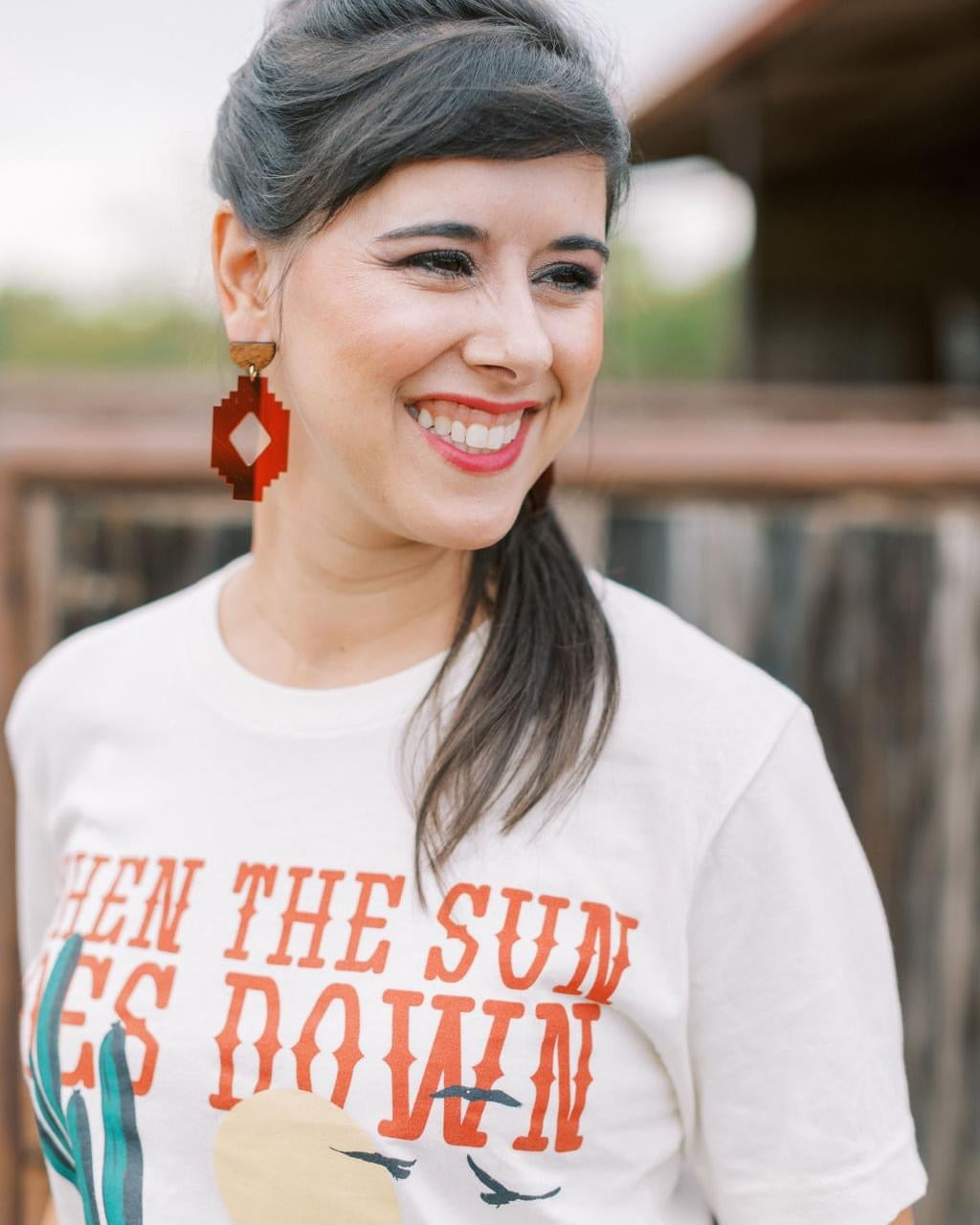 Maroon Aztec Earrings